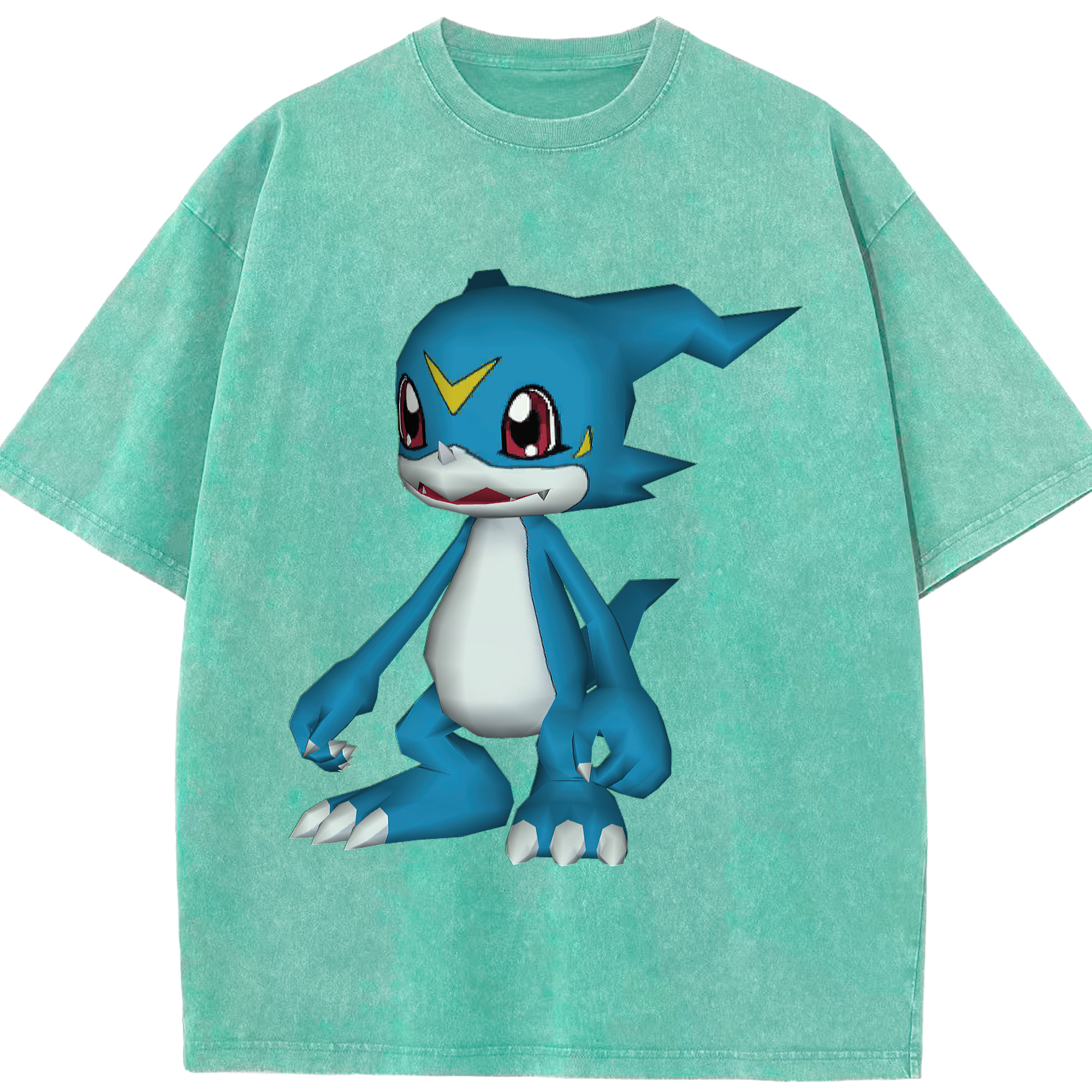 （画像用） Digimon デジタルモンスター/デジモン 綿100% ヴィンテージ風 半袖Tシャツ（フロントプリント）